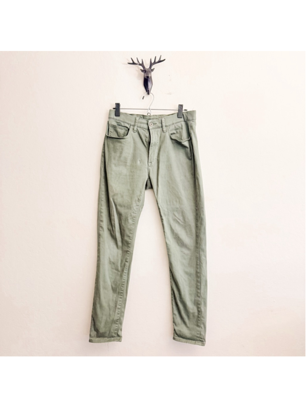 Men's UNIQLO Green Slim Fit Chino Pants Waist 30